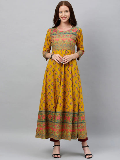 Bohemian long ethnic dress/ Kurta/Tunic/ Vintage/ Batik Print/ India/Textile/ Traditional/ Wedding/ Summer Wear/