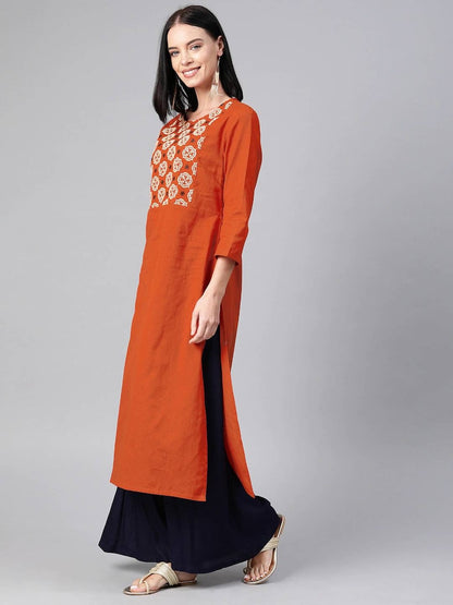 Long Tunic Dress/ Ethnic cotton silk Blend kurta / Embroidered/ Thread Work/Block Print / Bollywood / Long Tunic/ Summer Wear/ Bollywood/