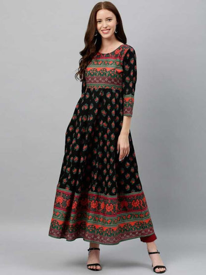 Bohemian long ethnic dress/ Kurta/Tunic/ Vintage/ Batik Print/ India/Textile/ Traditional/ Wedding/ Summer Wear/