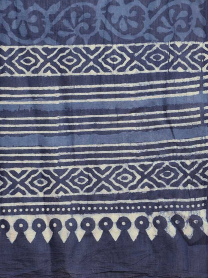 Women Indigo Hand Block Printed Sustainable Pure Cotton Dupatta