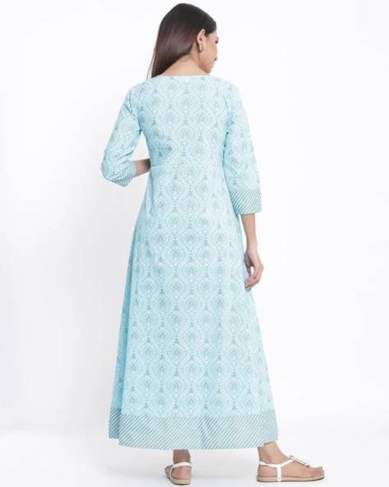 Ethnic cotton kurta/ long tunic/ long dress/ batik print/Bollywood/handmade/ traditional/Summer Wear/India/Vintage/ Block Print/