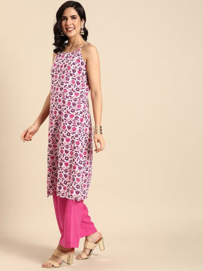 Summer Cotton Kurta Set with Dupatta and Pant / India/ Handcrafted/