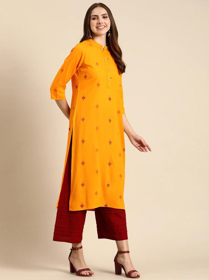 Ethnic Cotton Kurta/ Summer/ Embroidered/ Thread Work/ Mandarin Collar Kurta/Summer