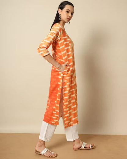 SHIBORI Dyed Kurta/ Dabu Print/ Organic Cotton/ Linen kurta/ Handblock