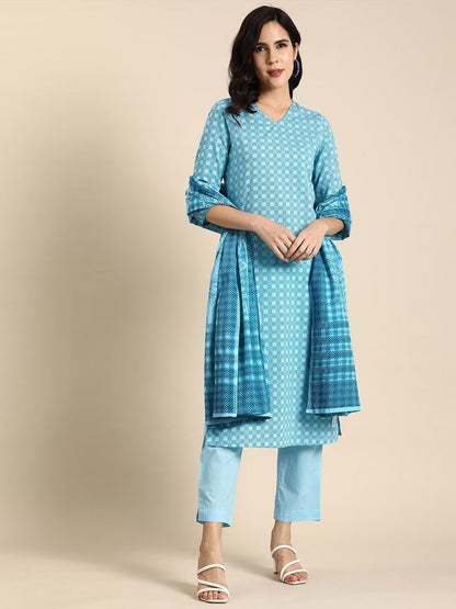 Summer Soft Organic Cotton/Long Tunic/ Kurta with Pant and Dupatta /Ethnic/Tunic/Boho/Batik Print/Dabu Print/Block Print/