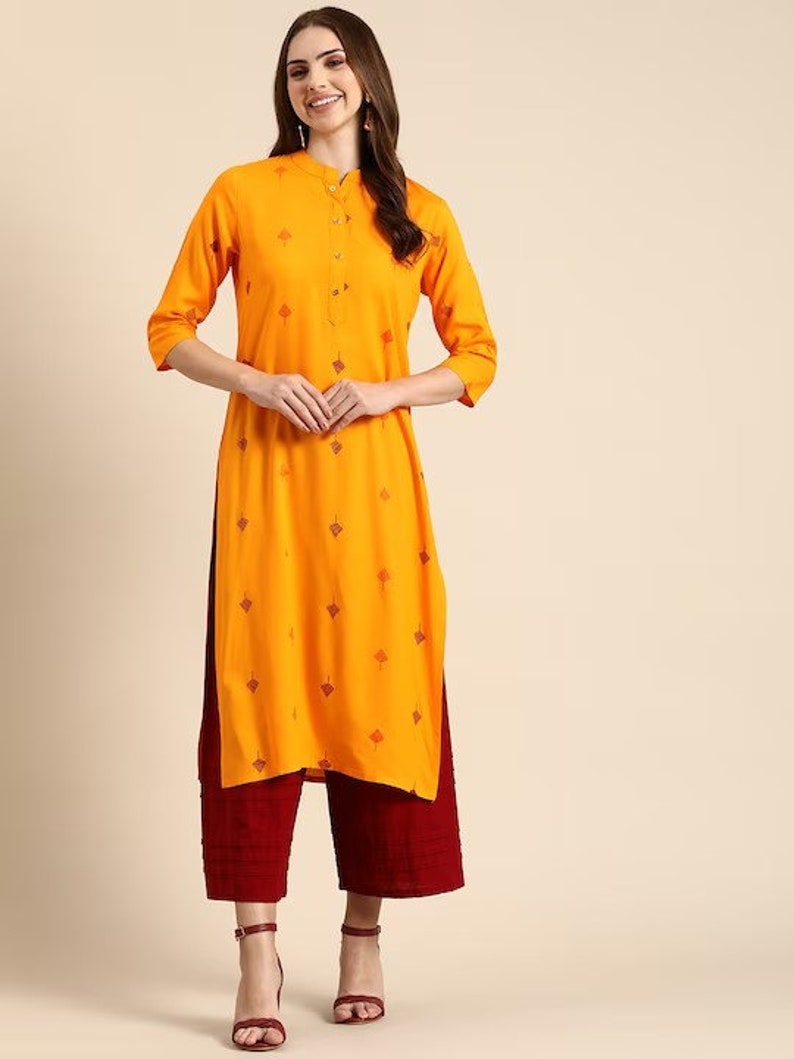 Ethnic Cotton Kurta/ Summer/ Embroidered/ Thread Work/ Mandarin Collar Kurta/Summer