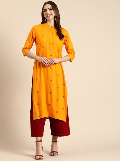 Ethnic Cotton Kurta/ Summer/ Embroidered/ Thread Work/ Mandarin Collar Kurta/Summer