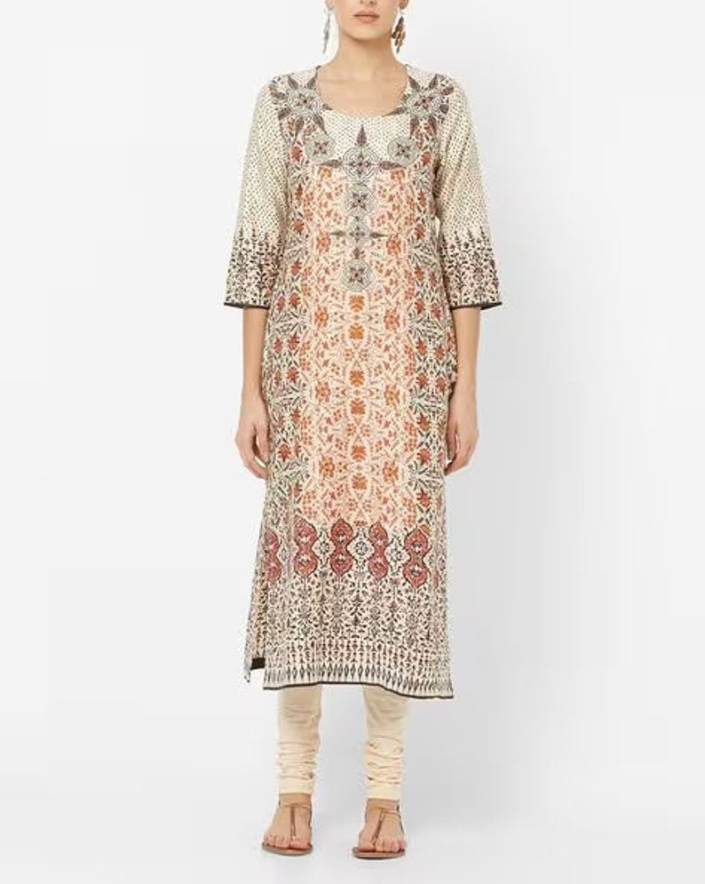 Cotton Long Dress/ Summer Linen Dress/ Kurta/ Ethnic Dress