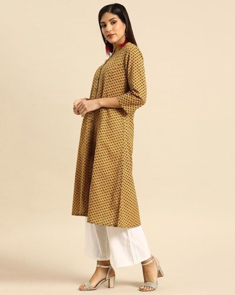 Linen Dress/ Linen Dress/ Long Shift Dress with Tucks/Straight Cotton Kurta (long tunics).