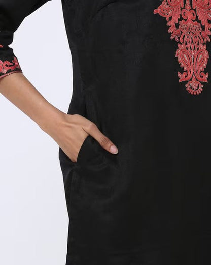 Kashidakari Pure Cotton Embroidered Kurta Set Ethnic kurta/ long tunic/ long dress/ batik print/Bollywood/handmade/ traditional/