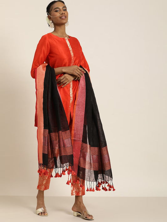Handloom stoles/ shawl with natural dyes/Woven Embroidered from Kullu Himachal Pradesh/ India/ Ethnic/Zari Border/