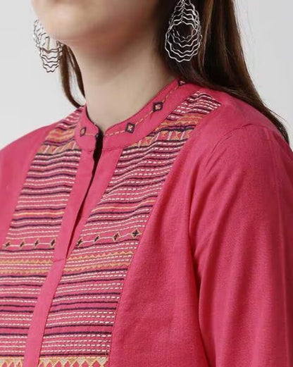 Ethnic Kurta/ Long straight Tunic/ Cotton/ Handmade/ India.