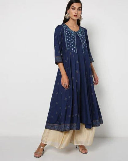 Long Dress/ Kurta with pant/Tunic/Long Dress Ethnic Jacket/Batik Print/Bollywood/Handmade/Tassel/Bohemian/Traditional/India/Summer/Textiles/