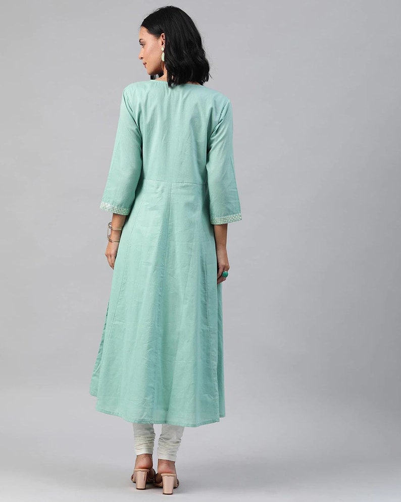 Cotton Kurta Set/Long Dress Linen Dress/Embroidered/Dabu Block Print/ Handloom/