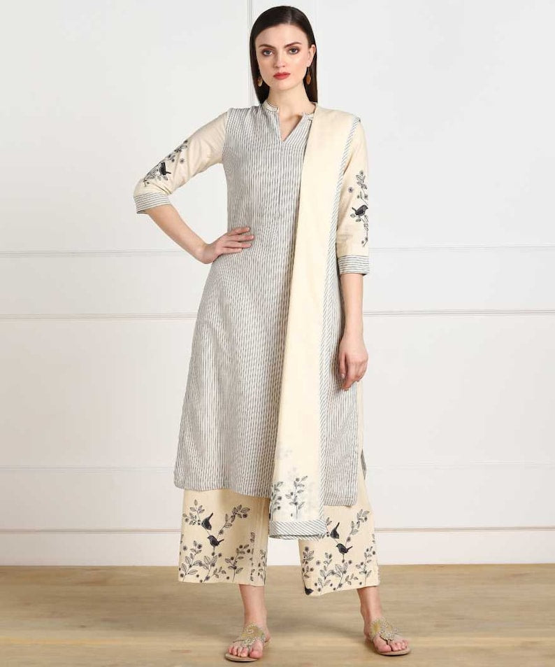 Organic cotton Kurta Set/ Long Dress/ Tunic/Dabu Print-Ethnic-Bollywood style/Boho/ Rajasthani/